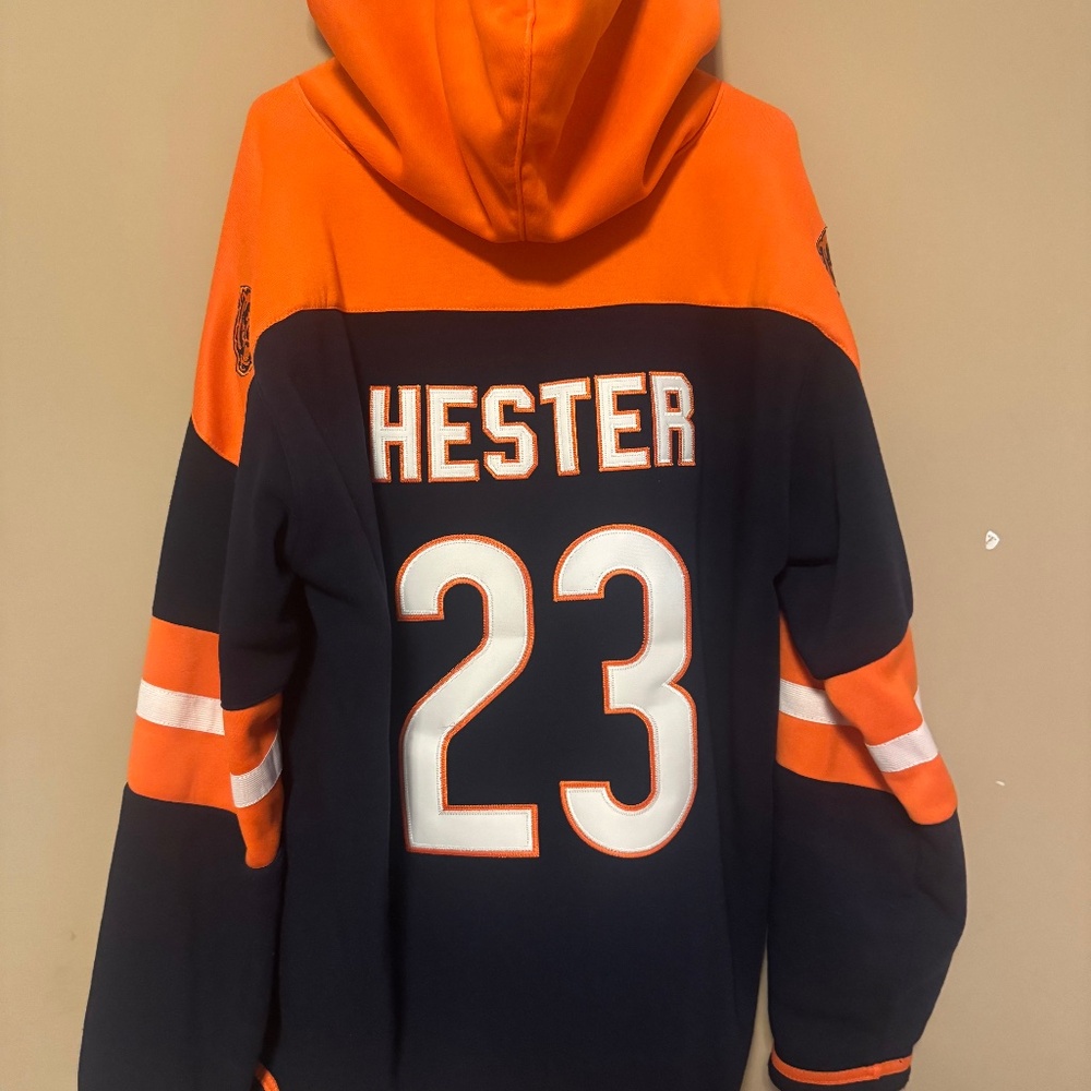 Devin Hester Chicago Bears Hockey Style Pullover Players Hoodie XL